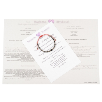 Bransoletka czarny TURMALIN LABRADORYT HEMATYT ochrona inspiracja